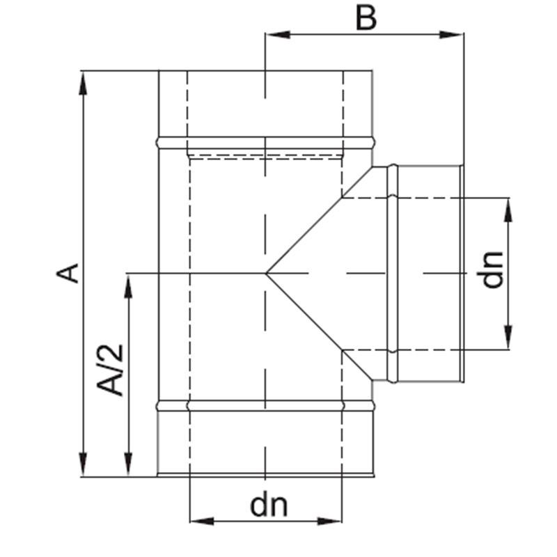 Zeichnung KS24 DW5 Feuerungsanschluß 90° alle Durchmesser