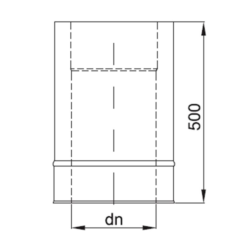 Zeichnung KS24 DW5 Längenelement kürzbar  L=500 alle Durchmesser