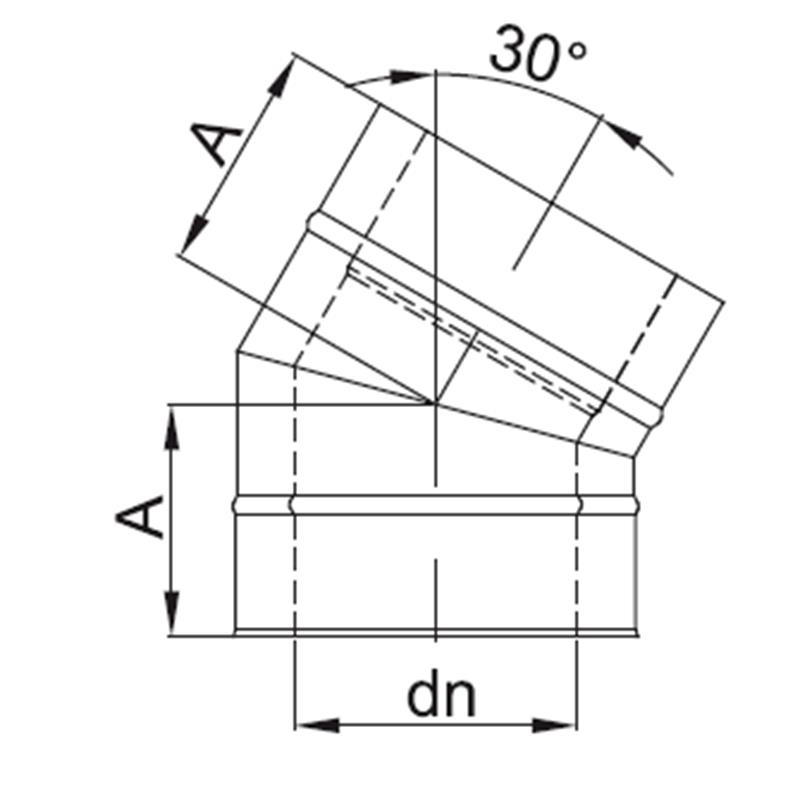 Zeichnung KS24 DW5 Bogen 30° alle Durchmesser