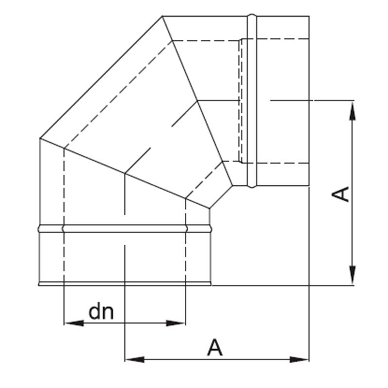 Zeichnung KS24 DW5 Bogen 90° alle Durchmesser