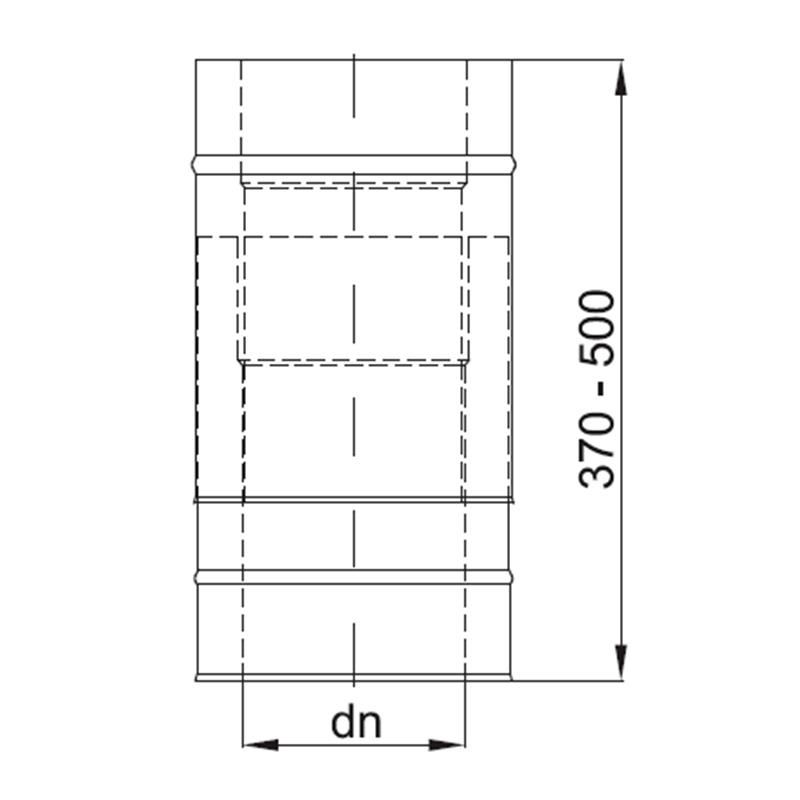 Zeichnung KS24 DW5 Schiebeelement 370mm bis 500mm alle Durchmesser