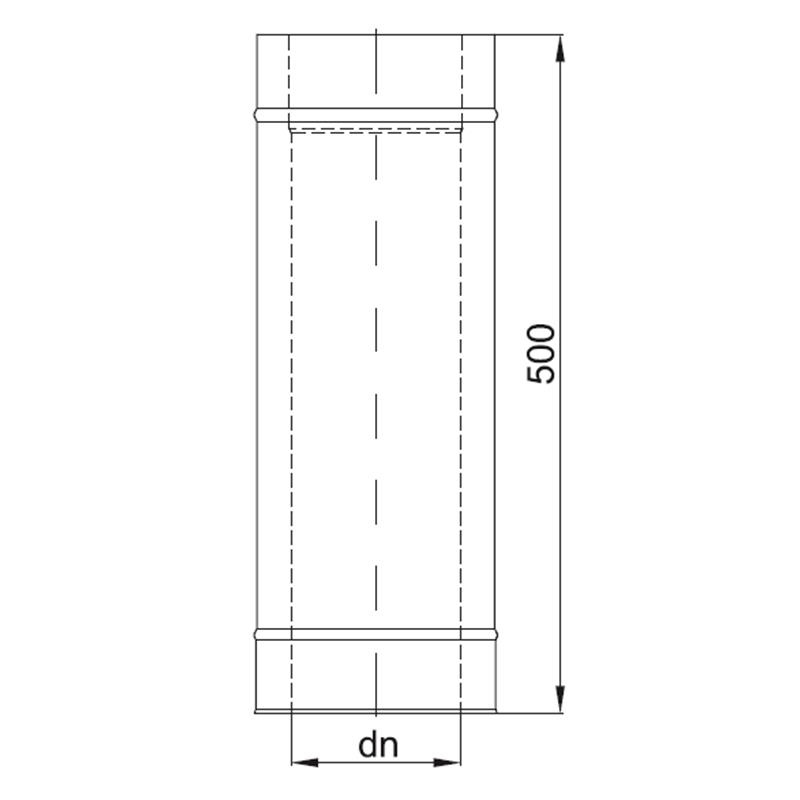 Zeichnung KS24 DW5 Längenelement L=500mm alle Durchmesser