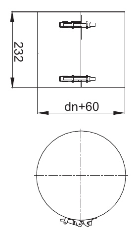 Zeichnung von Zen optionales Klemmband statisch alle Durchmesser | MK Edelstahlschornstein ZEN