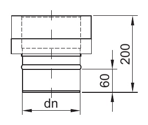Zeichnung von ZEN Übergangstück DW/EW alle Durchmesser | MK Edelstahlschornstein ZEN