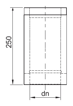 Zeichnung von ZEN Längenelement L = 250 mm alle Durchmesser | MK Edelstahlschornstein ZEN