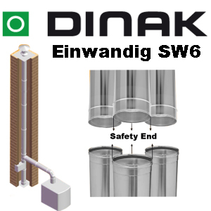Dinak einwandige Edelstahlschornsteine