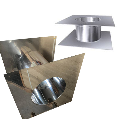 Das Bild zeigt das Produkt Raab DWFU Edelstahl Wand-/Deckendurchführung in einer zusammengesetzten Darstellung, um unterschiedliche Perspektiven und Teile zu präsentieren. Im oberen Teil des Bildes ist die Oberfläche der Durchführung zu sehen mit einem runden, mittigen Ausschnitt, der für die Installation eines Rohrs vorgesehen ist. Der untere Bildbereich zeigt die Durchführung im eingebauten Zustand mit einem Rohr, das durch eine Wand führt. Die Wand-/Deckendurchführung hat ein Lochmaß von 260 mm und ist zweiteilig, verstellbar zwischen 210-350mm und einwandig kürzbar auf 0,6mm. Die Durchführung ist als zweite Wahl gekennzeichnet und könnte Lagerspuren aufweisen. Der Zweck des Bildes ist es, das Produkt von verschiedenen Seiten zu zeigen und seine Beschaffenheit und Montagemöglichkeiten zu veranschaulichen.