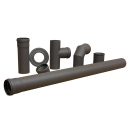 Pelletrohr-Set Schwarz DN80 6-Teilig