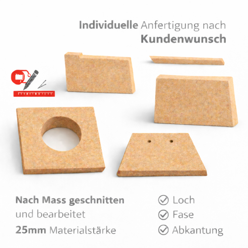 Vermiculite Platte nach Maß 25mm stark max 500 x 250mm