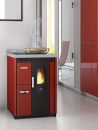 Nina - Pelletherd freihstehend Eva Calor Bordeaux-Glaskeramik-mit Wifi Modul