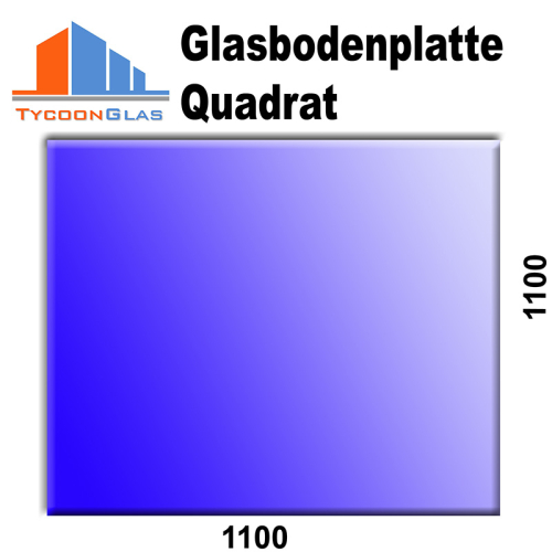 Glasplatte klar 8mm Quadrat 1100x1100mm 806