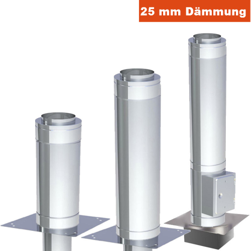 Schornsteinerhöhung doppelwandig DN 160mm Einschub rund - Höhe 1500mm inkl. Putztür