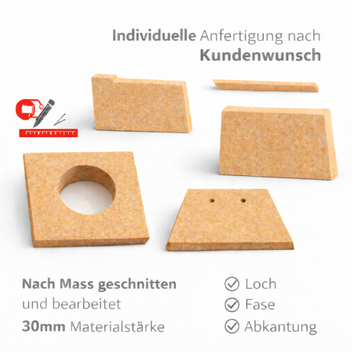 Vermiculite Platte nach Maß 30mm stark max 500 x 500mm
