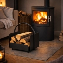 Holzkorb anthrazit beschichtet