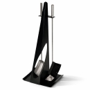 Kaminbesteck 2-teilig High-End-Design, Edelstahl schwarz