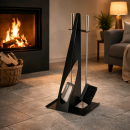 Kaminbesteck 2-teilig High-End-Design, Edelstahl schwarz