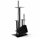 Kaminbesteck 3-teilig modernes Design, schwarz
