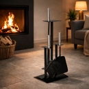 Kaminbesteck 3-teilig modernes Design, schwarz
