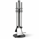 Kaminbesteck 3 teilig aus Edelstahl, anthrazit...