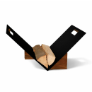 Holzkorb schwarz beschichtet mit Griffen und Sockel in...