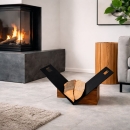 Holzkorb schwarz beschichtet mit Griffen und Sockel in...