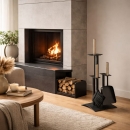 Kaminbesteck 3-teilig anthrazit beschichtet, Griffe...