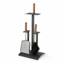 Kaminbesteck 3-teilig anthrazit beschichtet, Edelstahl...