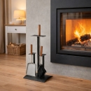Kaminbesteck 3-teilig anthrazit beschichtet, Edelstahl...