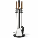 Kaminbesteck 3-teilig Edelstahl schwarz beschichtet mit...