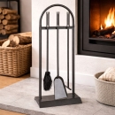 Kaminbesteck 3-teilig anthrazit beschichtet, Griffe mit...