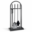 Design Kaminbesteck 4-teilig anthrazit, gebogener Halter,...