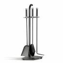 Kaminbesteck 3-teilig, Design mit Bogen, anthrazit,...
