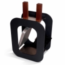 Kaminbesteck 2-teilig schwarz, Besteck aus Edelstahl mit...