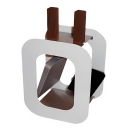 Kaminbesteck 2-teilig weiß, Edelstahlbesteck mit...