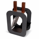 Kaminbesteck 2-teilig anthrazit, Edelstahlbesteck mit...