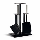 Kaminbesteck 2-teilig schwarz mit Edelstahlgriffen