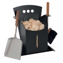 Edles Kaminbesteck 2-teilig Edelstahl, schwarz mit...