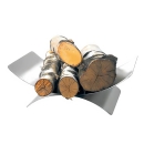 Moderne Kaminholzschale, Edelstahl