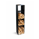 Brennstoffregal für Kaminholz, Stahlblech, schwarz