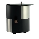 Pelletskorb edelstahl und schwarz farbig mit Deckel und...