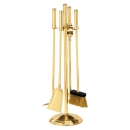Kaminbesteck 4-teilig aus Messing, Rundes Standdesign,...