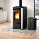 Pelletsbehälter mit Rollen schwarz 30 kg mit...