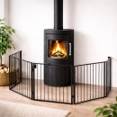 Sicherheitsgitter mit Tür Schwarz, Flexibles...