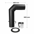 Winkel -Set 600  x 450mm ø 130  schwarz Restposten