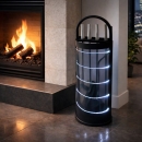 Modernes Kaminbesteck 4-teilig mit LED-Licht schwarz mit...