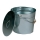 Asche-Eimer verzinkt, Griff und Deckel oval, ca 24l