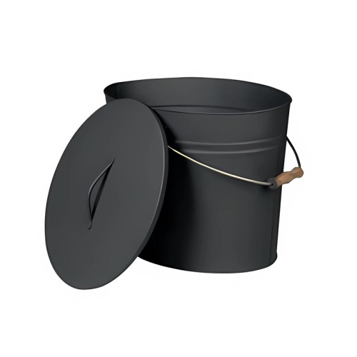 Asche-Eimer anthrazit, Griff und Deckel Oval, ca 15l
