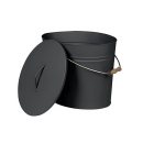 Asche-Eimer anthrazit, Griff und Deckel Oval, ca 15l