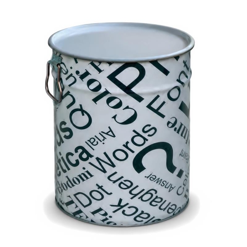 Allzweckbehälter aus Stahlblech, inkl Deckel, "Word" ca. 20Kg