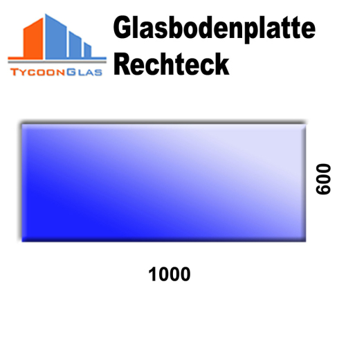 Glasplatte klar 6mm Rechteck 1000x600mm 614